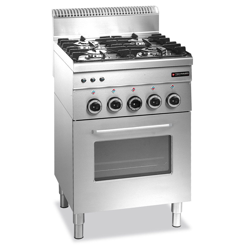 Fourneau 4 zones avec four gaz  ref:2020.0004 Marque: technimed