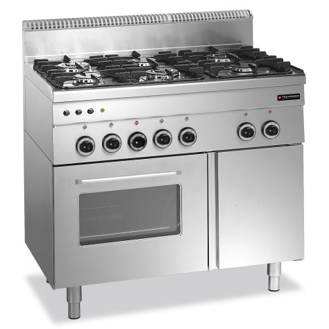 Fourneau 6 zones avec four gaz ref:2020.6006 Marque: technimed