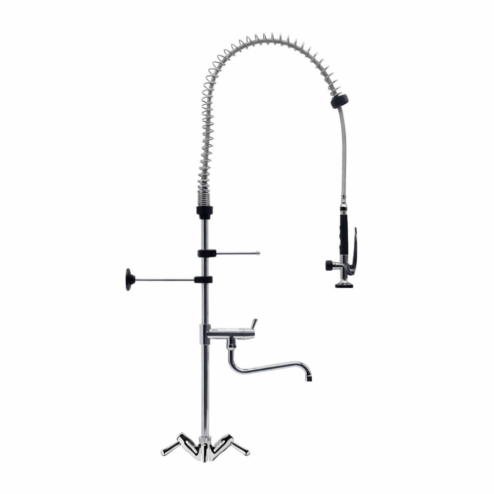 Grande Douchette Professionnelle Inox Monotrou 1200 mm avec Col de Cygne et Mitigeur Haute Qualité Réf : DMFB9D