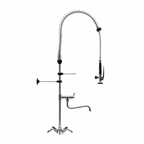Grande Douchette Professionnelle Inox Monotrou 1200 mm avec Col de Cygne et Mitigeur Haute Qualité Réf : DMFB9D