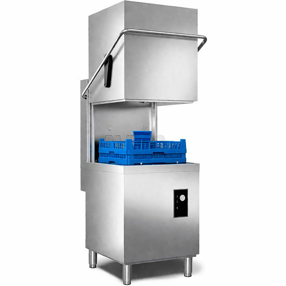Lave-vaisselle professionnel à capot  avec vidange inox TECHNIMED Réf : – 400V, cycles 90/180s